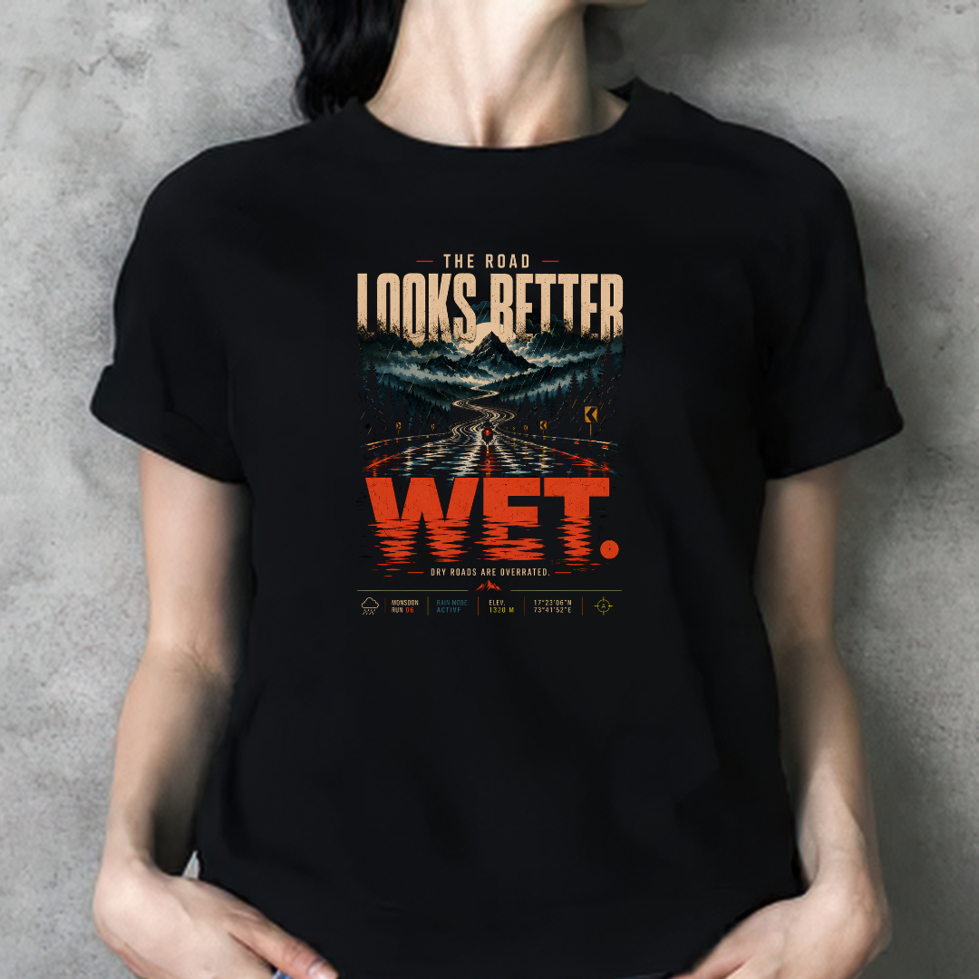 The Road Looks Better Wet Unisex Classic Printed T-Shirt