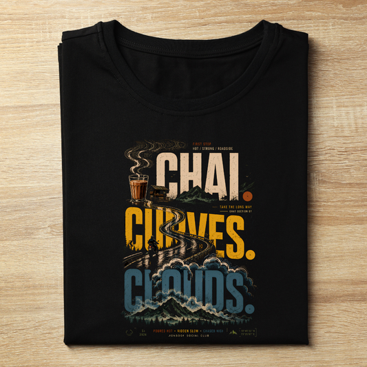Chai Curves Clouds Unisex Classic Printed T-Shirt