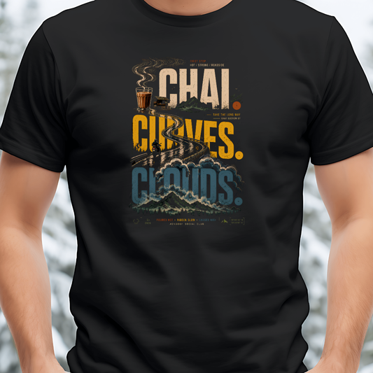 Chai Curves Clouds Unisex Classic Printed T-Shirt