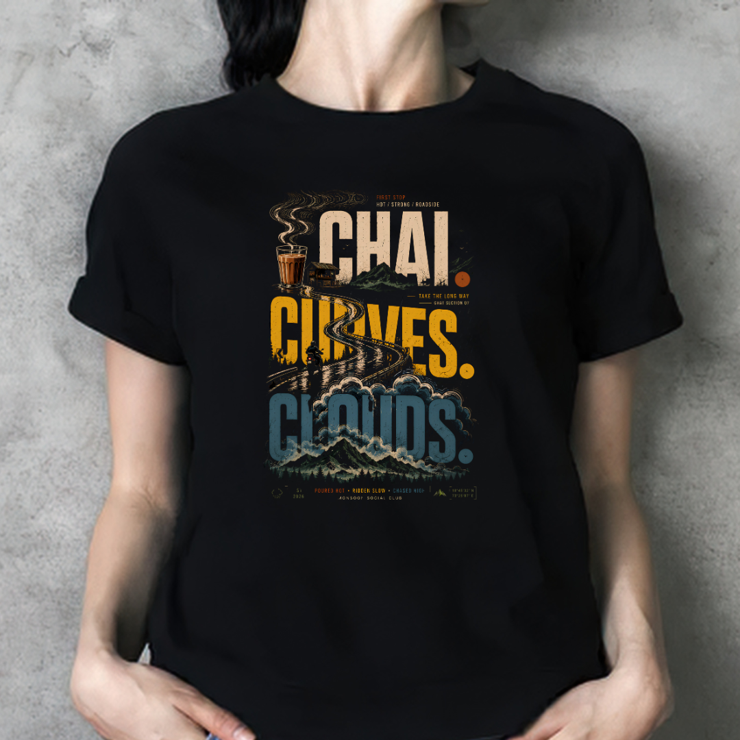 Chai Curves Clouds Unisex Classic Printed T-Shirt