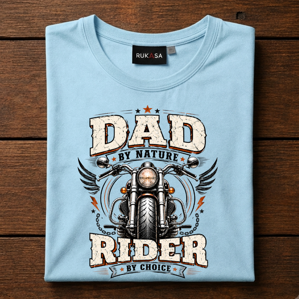 Dad By Nature Rider By Choice Tee