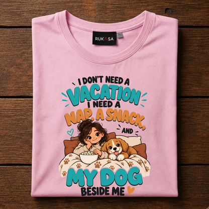 I Dont Need Vacation. Dog Love Tee