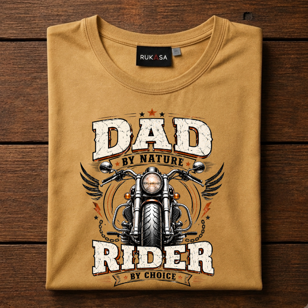 Dad By Nature Rider By Choice Tee