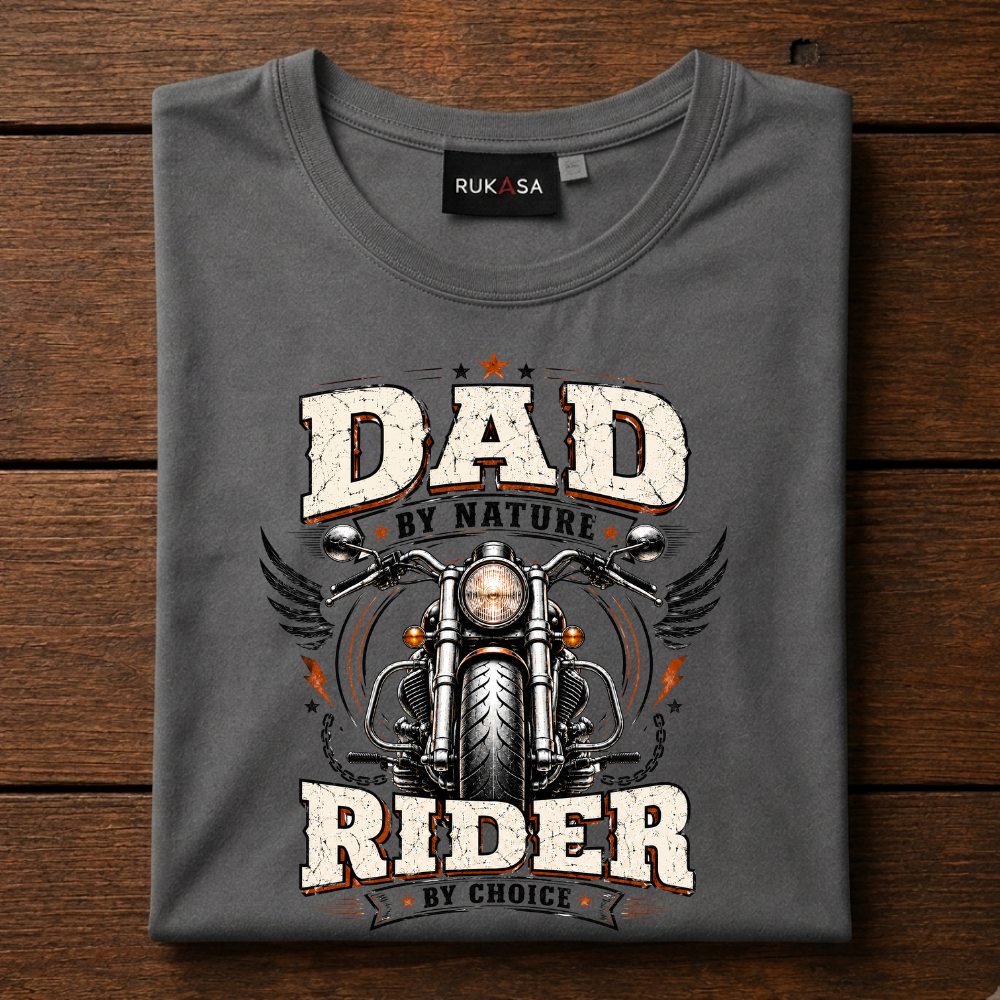 Dad By Nature Rider By Choice Tee