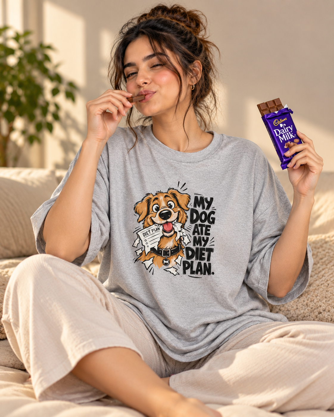 My Dog Ate My Diet Plan Unisex Oversized Standard T-Shirt