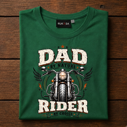 Dad By Nature Rider By Choice Tee