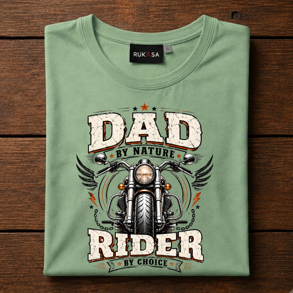 Dad By Nature Rider By Choice Tee