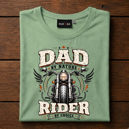 Dad By Nature Rider By Choice Tee