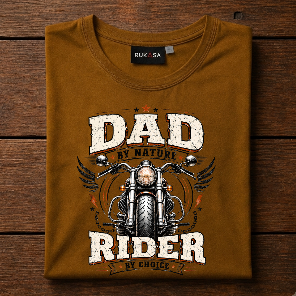 Dad By Nature Rider By Choice Tee