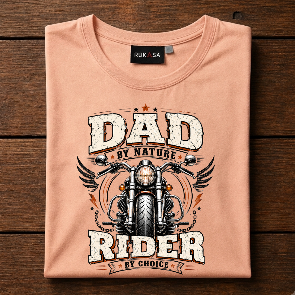 Dad By Nature Rider By Choice Tee