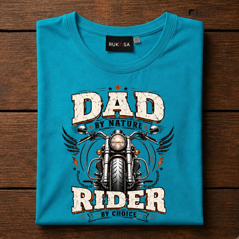 Dad By Nature Rider By Choice Tee