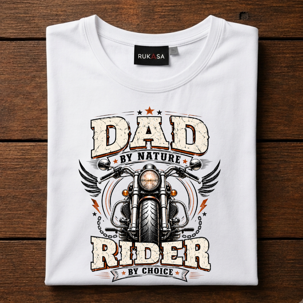 Dad By Nature Rider By Choice Tee