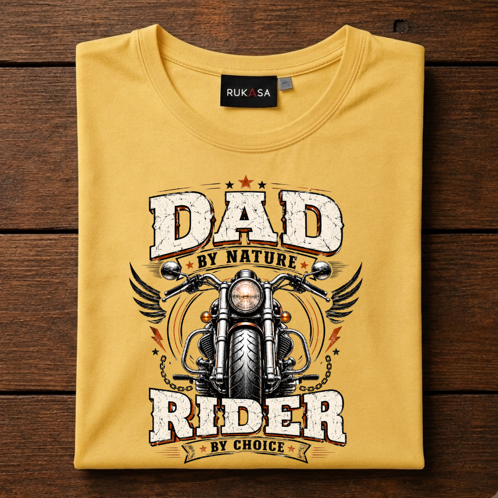 Dad By Nature Rider By Choice Tee