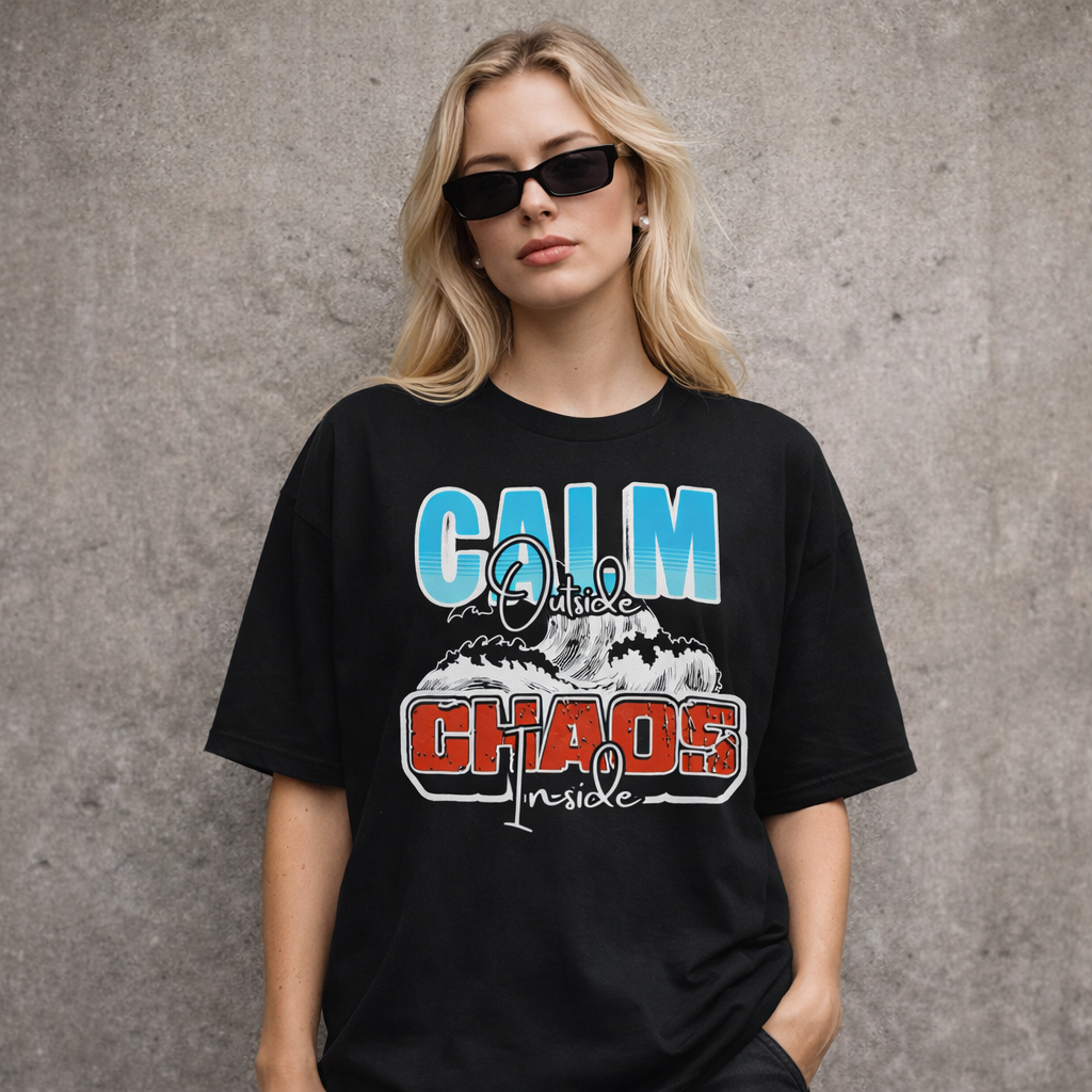 Calm Outside Chaos Inside Oversized T-Shirt