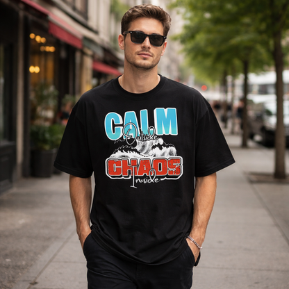 Calm Outside Chaos Inside Oversized T-Shirt