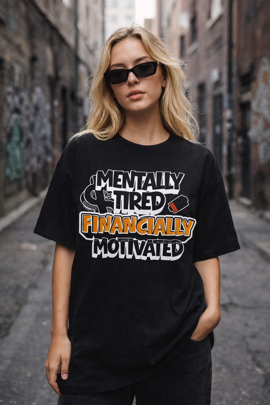 Mentally Tired Financially Motivated Oversized T-Shirt